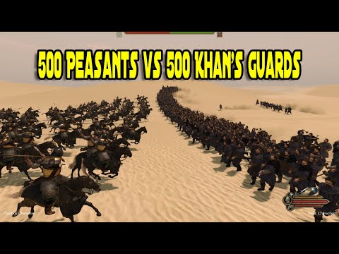 500 Peasants vs 100 Khan's Guards (Melee Only) - Mount & Blade 2: Bannerlord