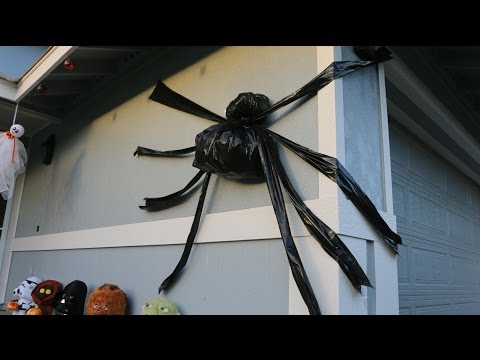 DIYゴミ袋ハロウィンスパイダーSUPER EASY (DIY Trash Bag Halloween Spider SUPER EASY)