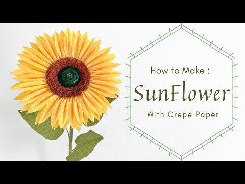 MAKE SUNFLOWER with CREPE PAPER | SUPER EASY FOR BEGINNERS