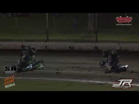 2015 Easter Sprintcar Trail Night 2 - Robert Paton and Ashley Scott Crash