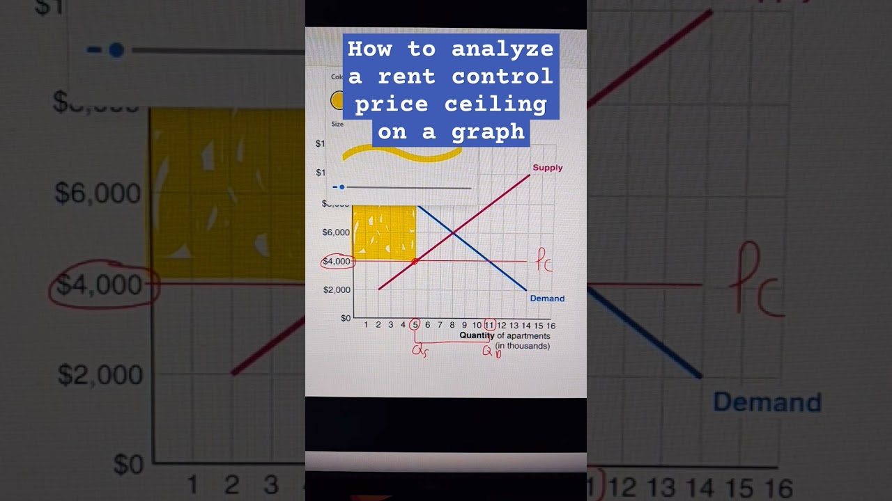 How to analyze a rent control price ceiling on a graph #pricecontrols #rentcontrol