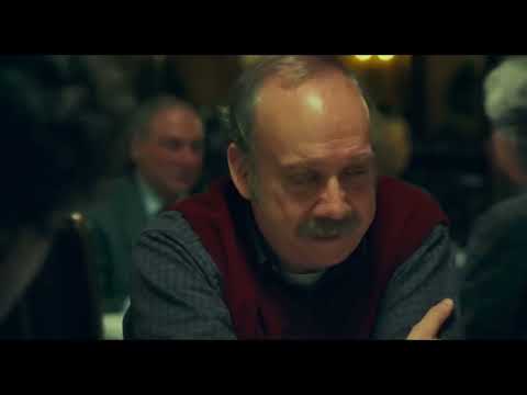 The Holdovers official trailer frame: snowy New England campus with Paul Giamatti