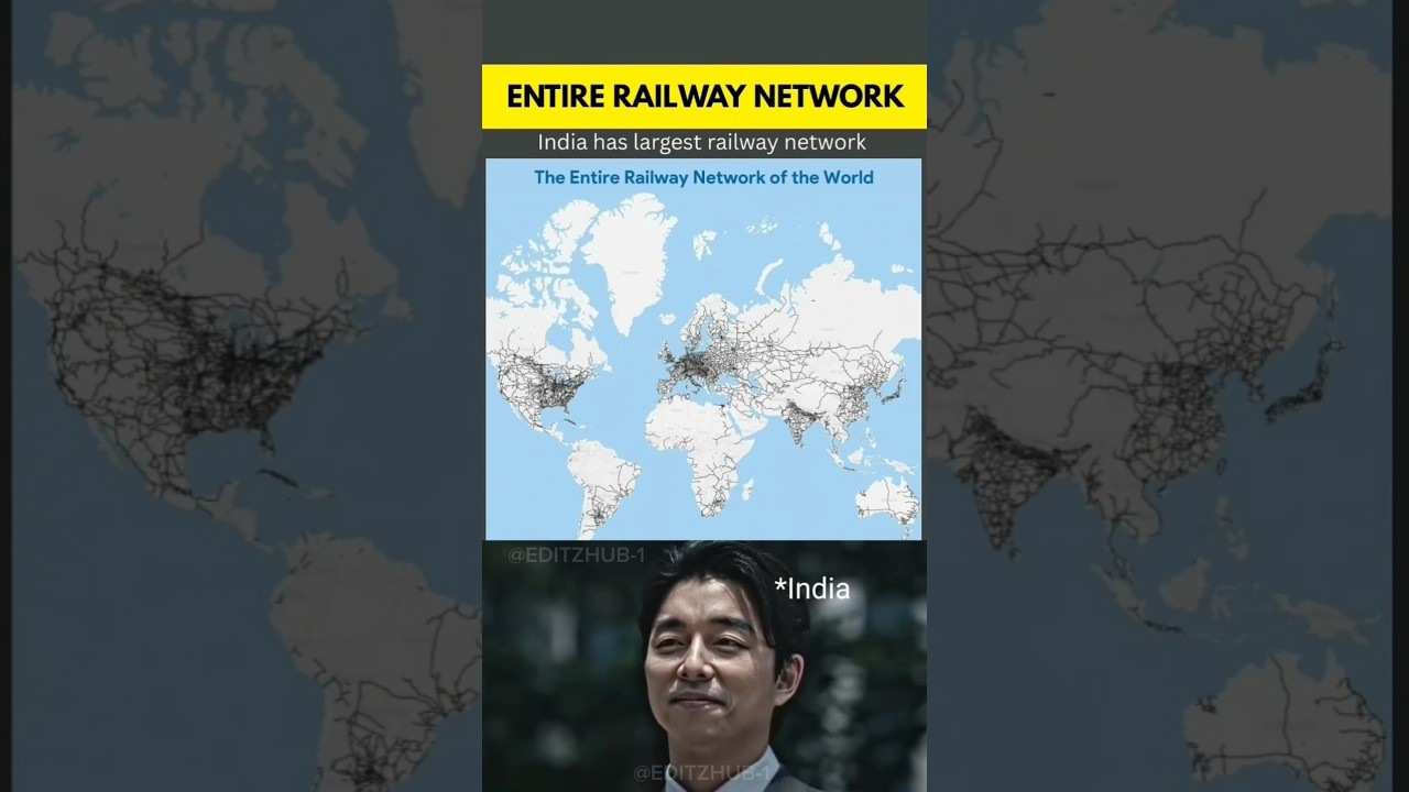 🌍 Entire Railway Network of the World in One Map! 🚂🚆  #shorts #railway #education ​