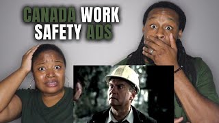 🇨🇦 Y'all could've warned us! American Couple Reacts to Canada's Work Safety PSAs