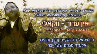 #ווקאלי אין ערוך לך I מיכאל שטרייכר - Ein aroch lecha - Michoel Streicher - accappala only vocals - התמונה מוצגת ישירות מתוך אתר האינטרנט יוטיוב. זכויות היוצרים בתמונה שייכות ליוצרה. קישור קרדיט למקור התוכן נמצא בתוך דף הסרטון #ווקאלי אין ערוך לך I מיכאל שטרייכר - Ein aroch lecha - Michoel Streicher - accappala only vocals - התמונה מוצגת ישירות מתוך אתר האינטרנט יוטיוב. זכויות היוצרים בתמונה שייכות ליוצרה. קישור קרדיט למקור התוכן נמצא בתוך דף הסרטון