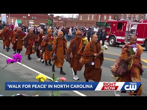 Buddhist monks' Walk for Peace arrive in Davidson County