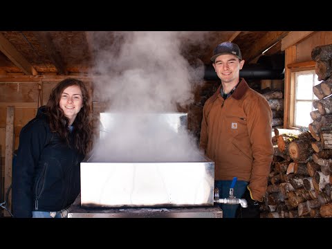 A day boiling Maple Syrup | collecting sap & making syrup