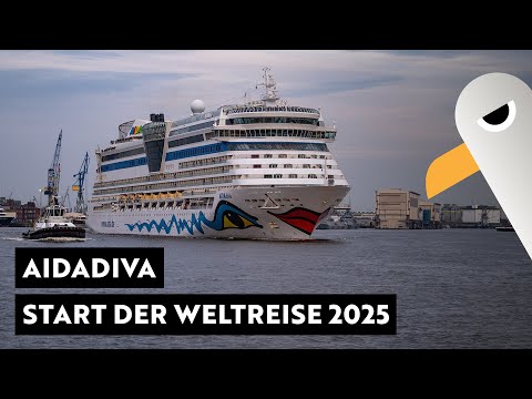 AIDAdiva Begleitfahrt 💋 Sail Away zum Start der Weltreise 2025 | 10.11.2025