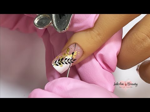 💖DISEÑO EN UÑAS CON SEMIPERMANENTE PASO A PASO💅✨ #uñasconsemipermanente😍 #uñasconhojitas