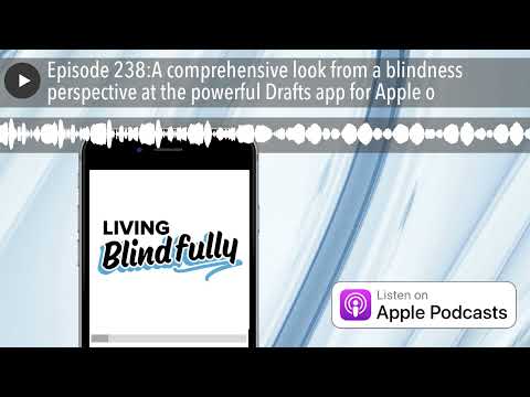 Episode 238:A comprehensive look from a blindness perspective at the powerful Drafts app for Apple o