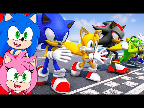 Sonic and Amy watch SONIC THE HEDGEHOG TEAM Running Challenge #570 (Funny Contest) - GTA V Mods