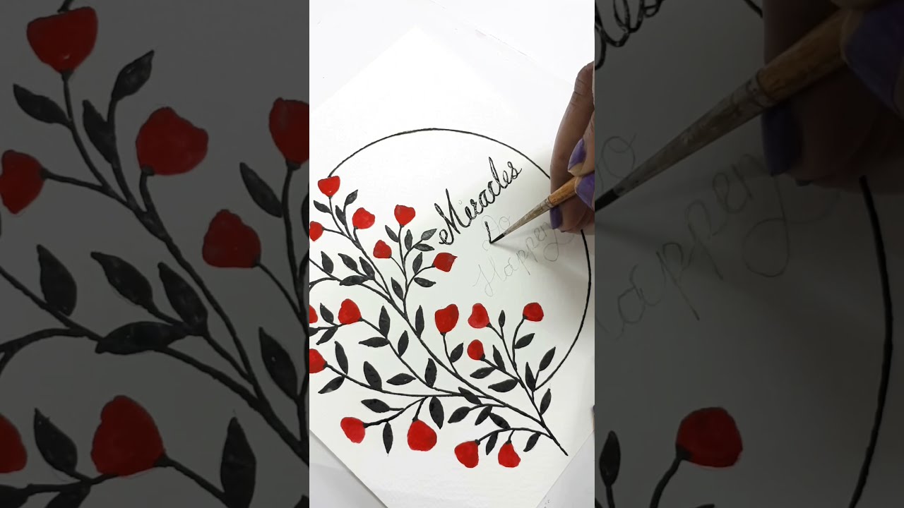 Watercolor Floral Card / Easy Watercolor Cards Tutorial #shorts #watercolor #art