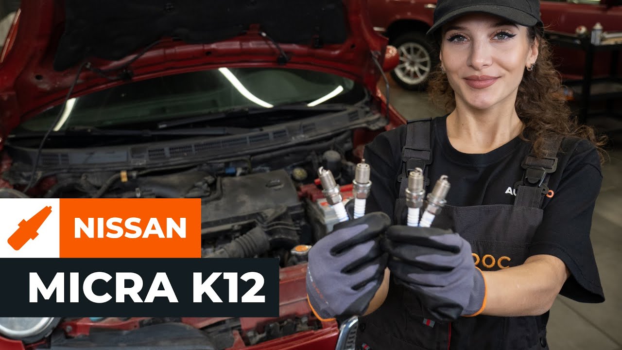 Kaip pakeisti Nissan Micra K12 uždegimo žvakių - keitimo instrukcija