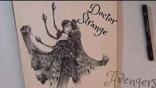 Drawing Doctor Strange Multiverse Of Madness version in black and white  (Time laps + Real time )