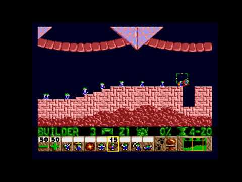 Lemmings Level 7 - Builders Will Help You Here (Fun Rating)