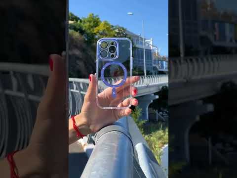 Чехол на iPhone 13 Pro Max фиолетовый прозрачный с защитой на камеру МагСейф MagSafe Айфон 13 Про Макс - фото 1 - id-p2276090147