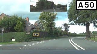 preview picture of video 'A50 - Holmes Chapel to Knutsford - Front View with Rearview Mirror'