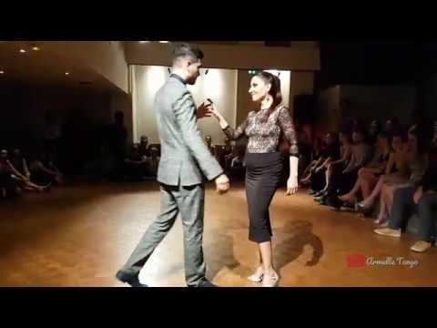  Karina Colmeiro  and  Rodrigo Palacios  are  dancing  to  the  tango  "  Arrabal  "  by  Osvaldo Pugliese  in  2020