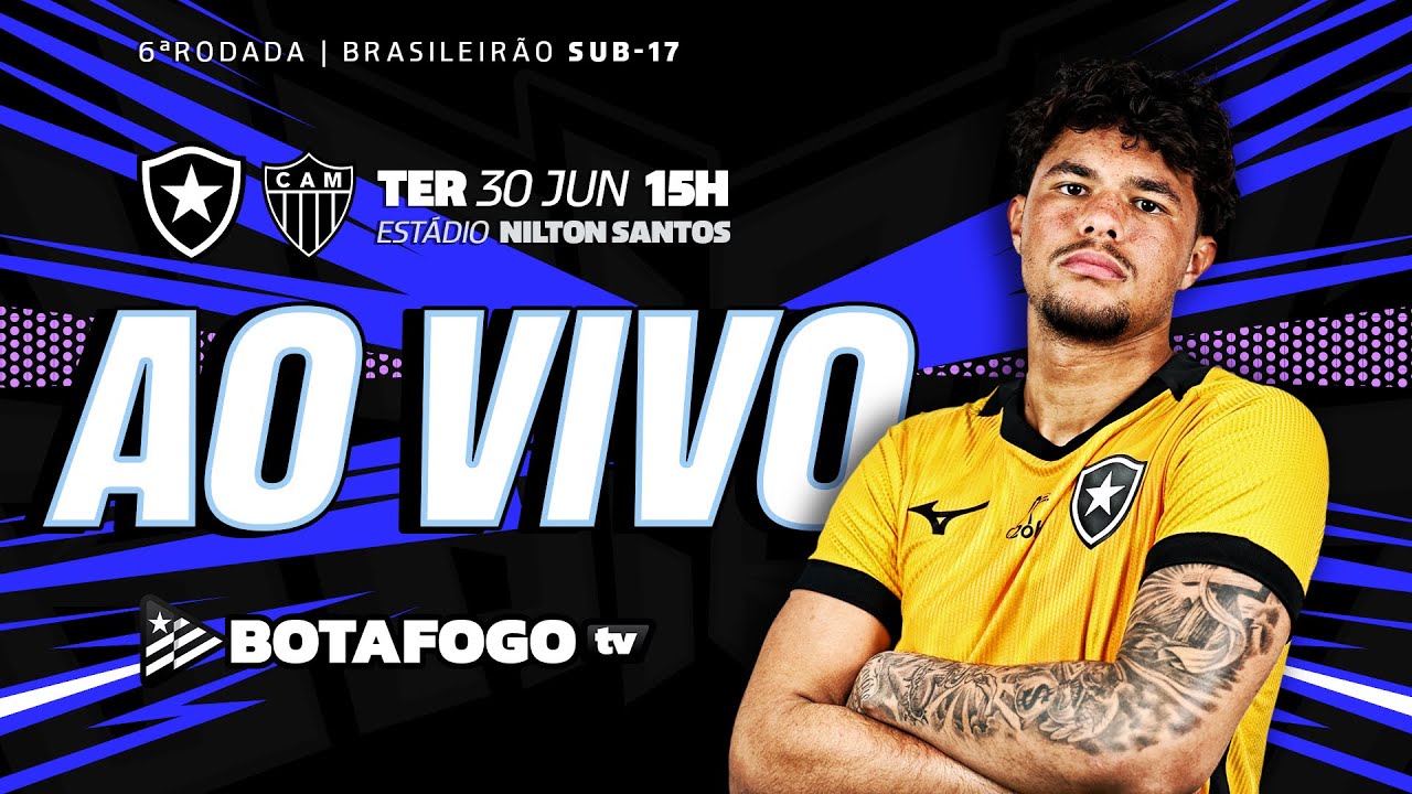 Assista AO VIVO: Botafogo recebe o Atlético-MG pelo Campeonato Brasileiro Sub-17