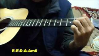 How to play Nazareth `Guilty `ac.guitar .Key E