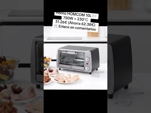Vídeo relacionado con HOMCOM Horno Eléctrico de Sobremesa 10 Litros 750W 36,5x26x22 cm Plata