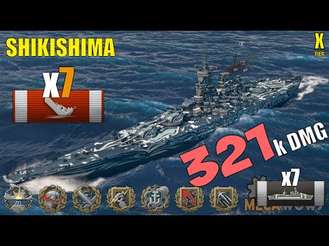 Battleship Shikishima 7 Kills & 321k Damage | World of Warships Gameplay