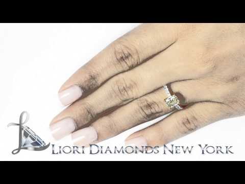 FD-148 - 1.85 Carat GIA Certified Fancy Yellow Diamond Engagement Ring 18k White Gold
