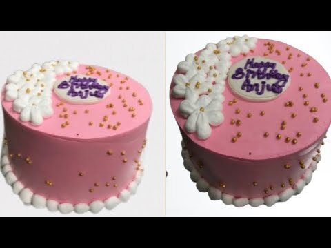 How to make pink simple cake #cakedecorating #trending #india #viral