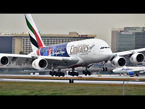 SPECIAL LIVERY | Emirates Airbus A380 Landing at Los Angeles Airport (LAX) | Plane Spotting 2017 | ✈