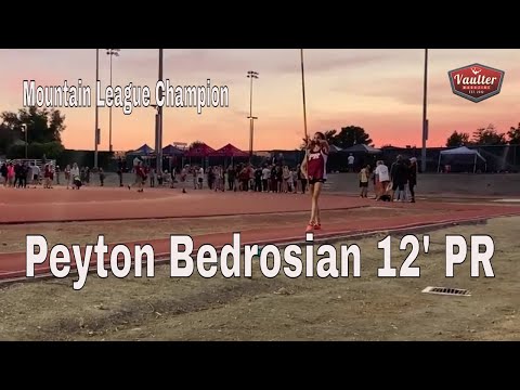 Pole Vaulter Peyton Bedrosian 12' foot vault and Pole Vault League Champion