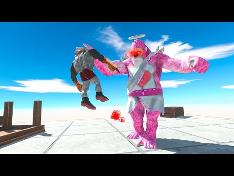 Primates Neighbors attack Goro Heartbeat - Animal Revolt Battle Simulator