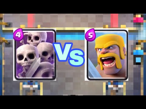 Clash Royale - Skeleton army vs barbarians which one gets 3 crowns first ?