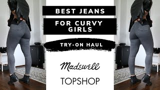 HOW TO PICK THE RIGHT JEANS FOR CURVY GIRLS. Reviewing and trying on Top Shop and Madewell Jeans