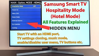 Samsung Smart TV Hospitality/Hotel HIDDEN SECRET MENU, all Features Explained