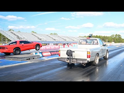 Not an average Tacoma + 900Hp 2Jz truck Vs Crazy Wheelie Firebird