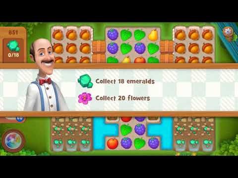 Gardenscapes Level 851 Walkthrough "No Boosters Used"