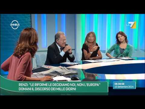 Omnibus - Renzi: "Le riforme le decidiamo noi, non l'Europa" (Puntata 15/09/2014)