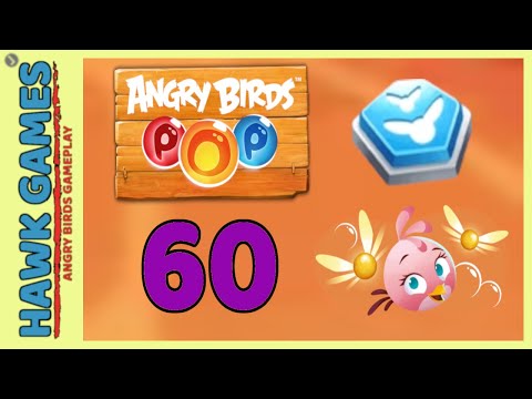 Angry Birds Stella POP Bubble Shooter Level 60 Hard - Walkthrough, No Boosters
