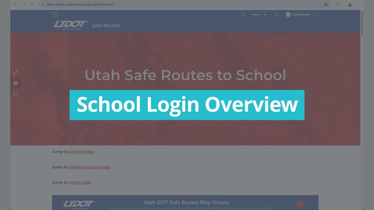 Safe Routes Utah Mapping Site - School Overview