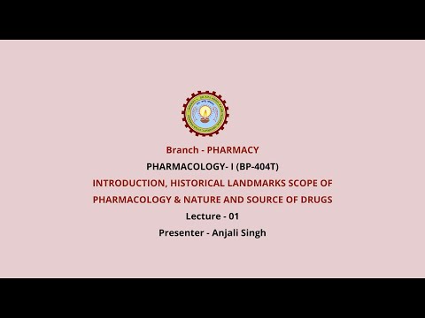 Introduction, Historical Landmarks, Scope of Pharmacology