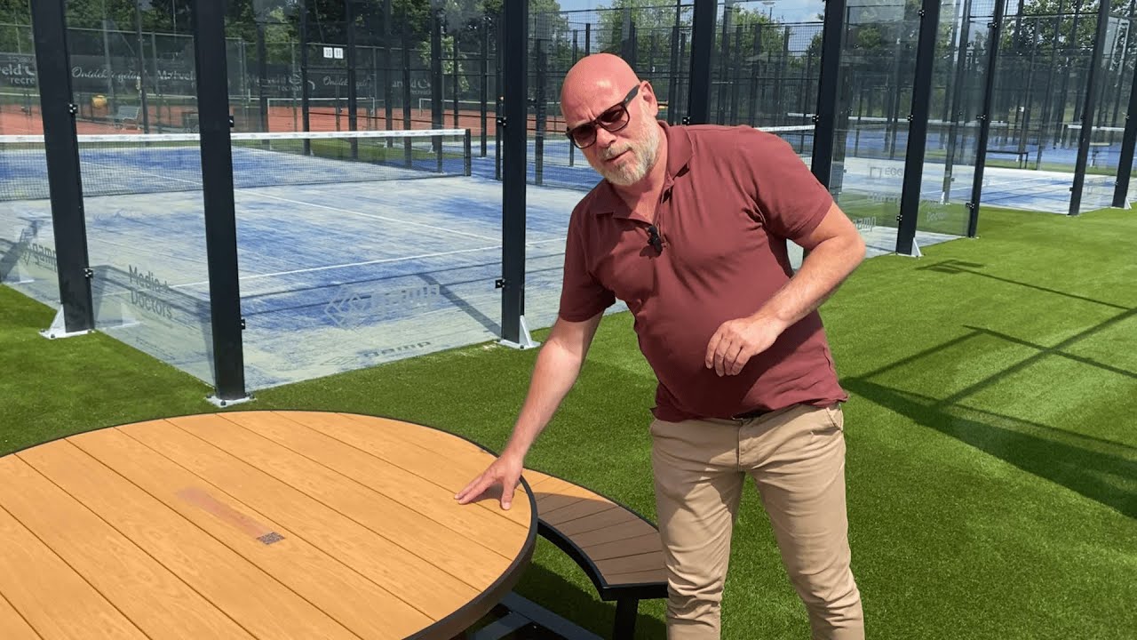 MaximaVida ronde aluminium picknicktafel Bermuda Ø 250 cm zwart