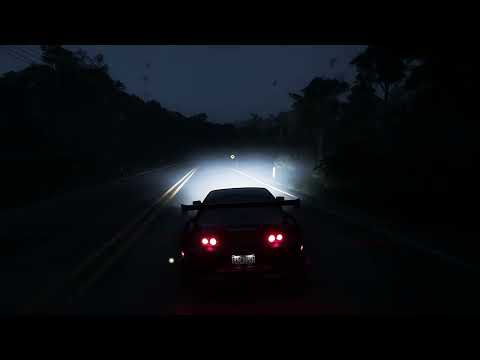 Midnight Storm Drive in Heavy Fog | Dark Rain Ambience