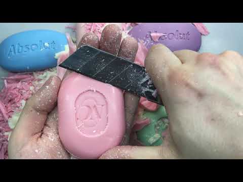 ASMR cutting multicolored dry soap (satisfying video) No talking