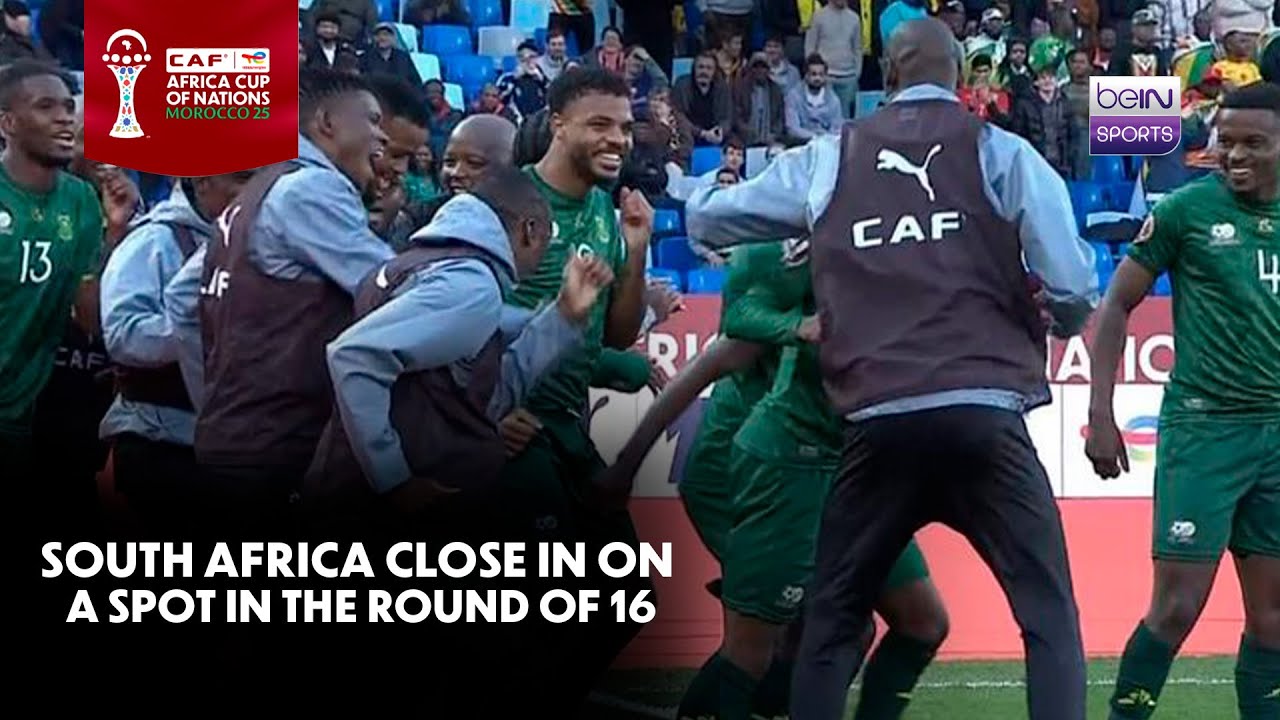 South Africa takes the lead with a lucky goal by Tshepang Moremi