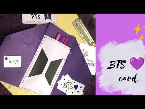 How to make BTS stationery set | DIY handmade stationery set | BTS card 💜#bts#012#InfiniteArtGallery