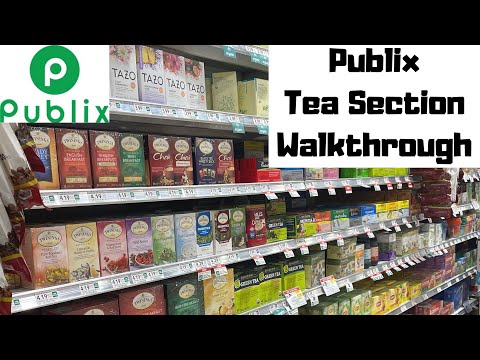 Passo a passo do corredor de chá Publix - Chás vendidos na mercearia do supermercado Publix - 2022