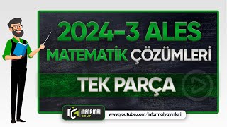 2024 ALES/3 Matematik Soruları ve Çözümleri | TEK PARÇA