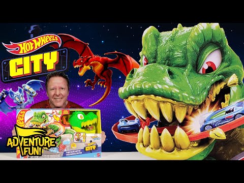 Hot Wheels City Jurassic World Dino T-Rex Battle Blaze Fire Station – Defeat The T-Rex!