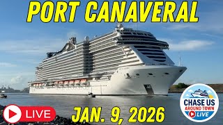 LIVE: Watching Massive Cruise Ships Leaving Port Canaveral LIVE! (Jan. 9, 2025)