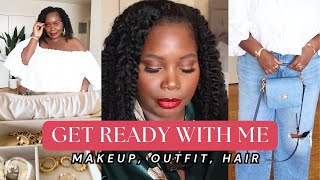 Get Ready With Me: Plus Size Wide Leg Jean Outfit, Makeup, & Hair